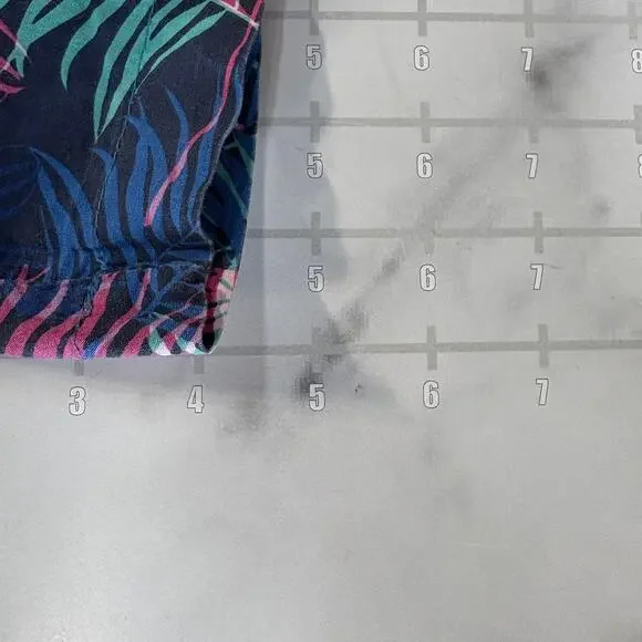 Zesties Romper Mens L Tropical Leaf Print Short Sleeve Blue Pink Green Summer - Picture 9 of 9